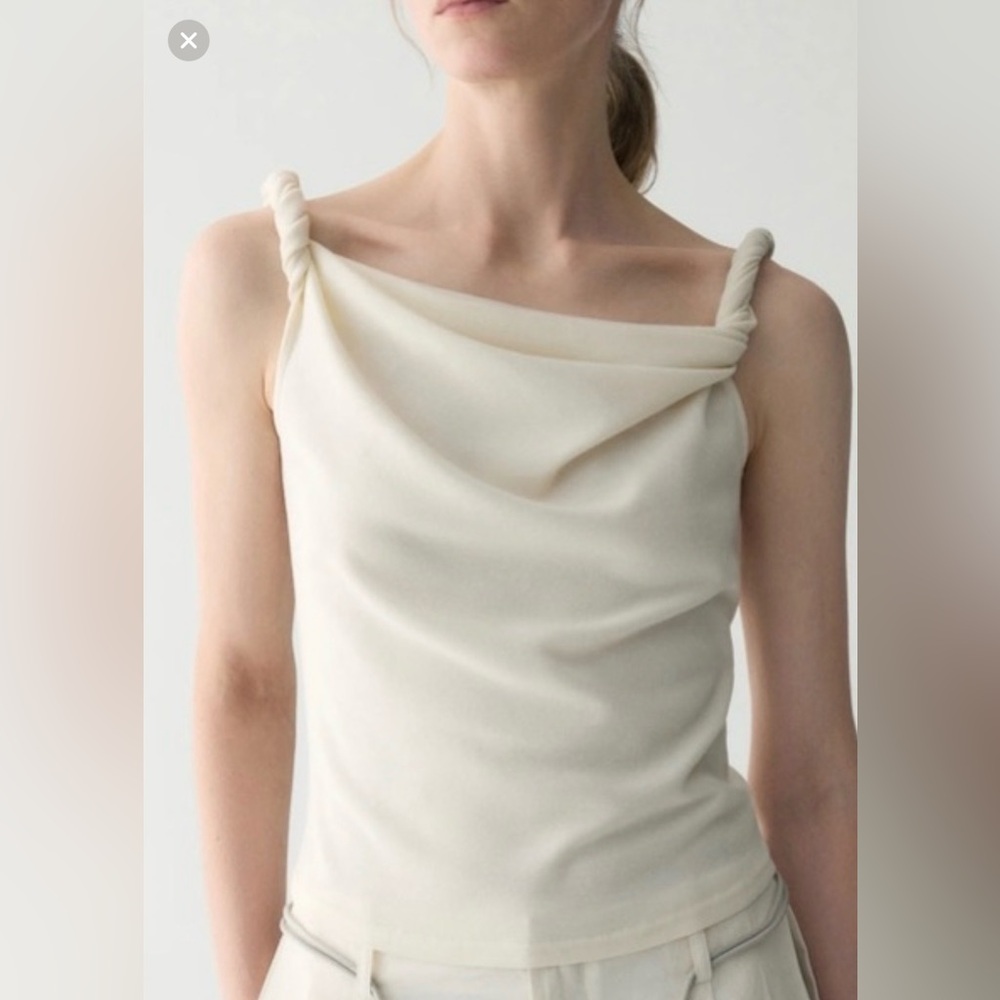 NWT Twisted-strap Top Cream White